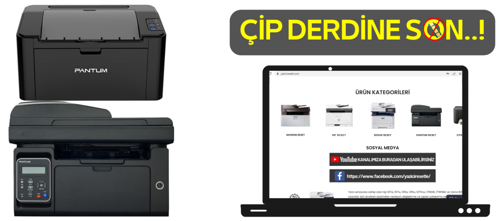 Pantum P2500 Chip Reset Programı